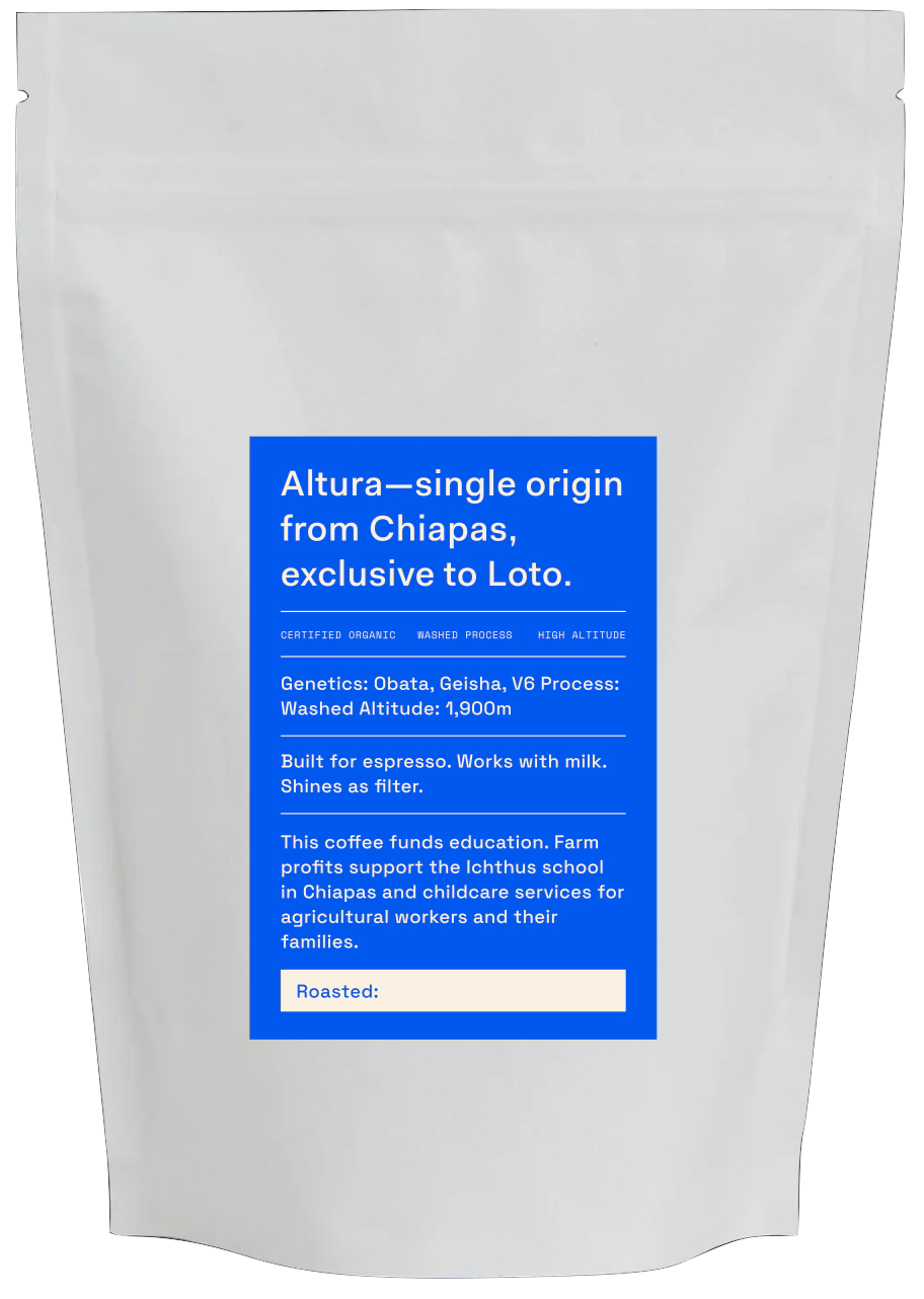 Altura coffee bag back — Loto Coffee
